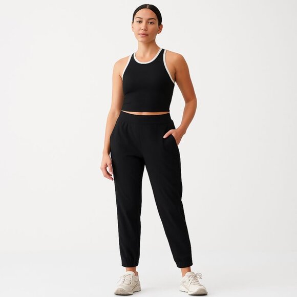 NWOT Athleta Brooklyn Women's Lined Black Jogger Pants 6 Warm Lined Lightweight - Picture 3 of 12